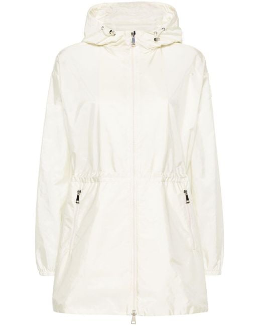 Moncler White Wete Hooded Jacket