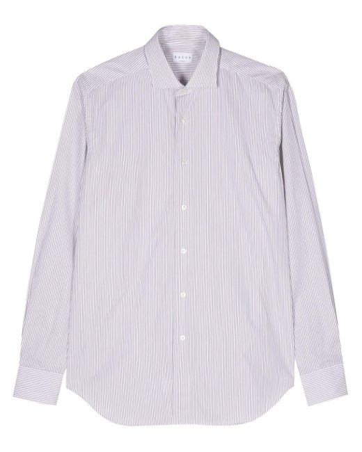 Xacus White Striped Poplin Shirt for men