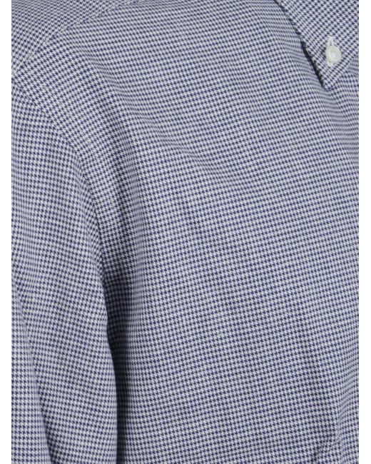 Fay Blue All-Over Pattern Long-Sleeve Shirt for men