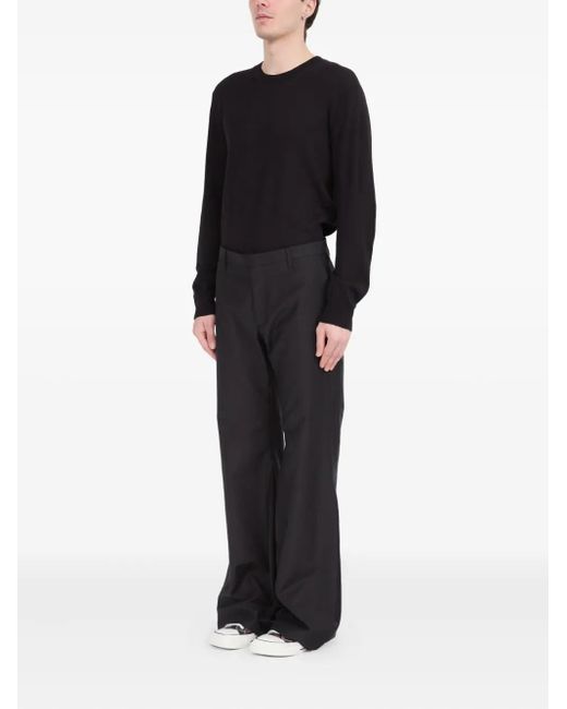 MM6 by Maison Margiela Black Single-Stitch Logo Trousers for men