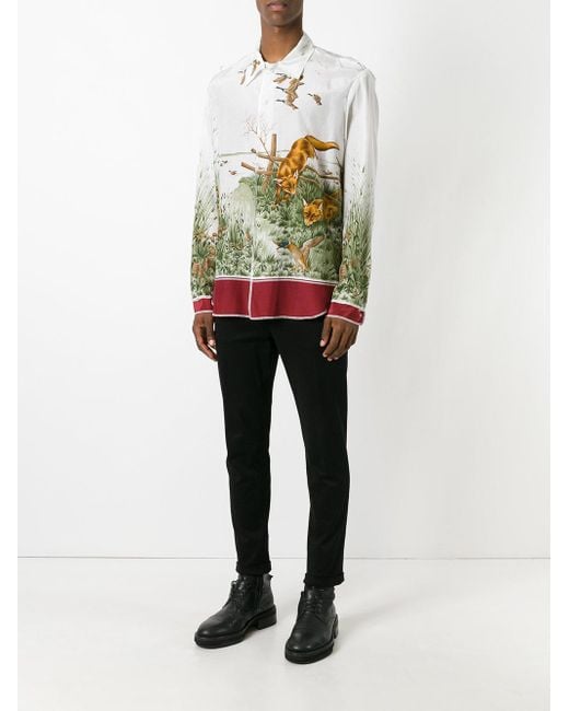 Maison Margiela Fox Print Shirt in White for Men | Lyst Australia