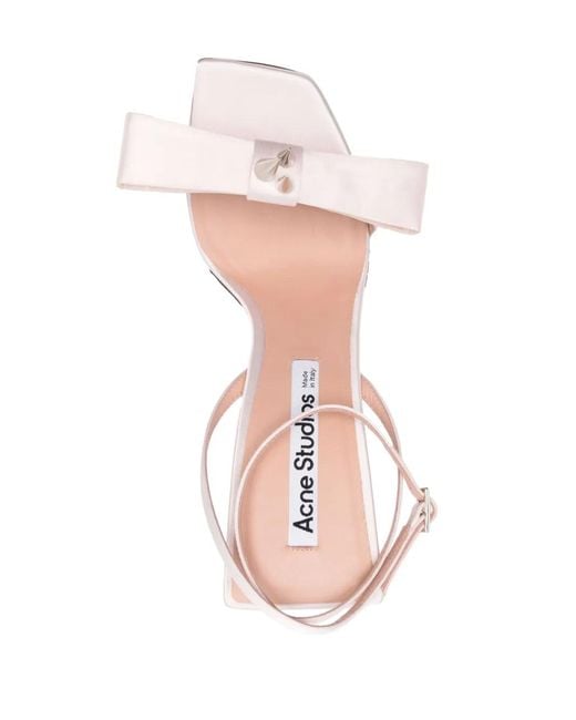Acne Natural Studded Bow-Embellished Sandals
