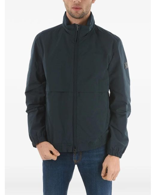 Woolrich Gray Logo-Patch Zip-Up Jacket for men