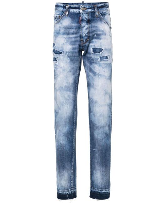 DSquared² Blue Light Everglades Patch-detail Jeans for men