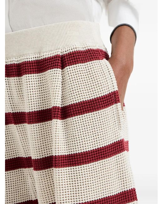 Brunello Cucinelli Blue Striped Bermuda Shorts