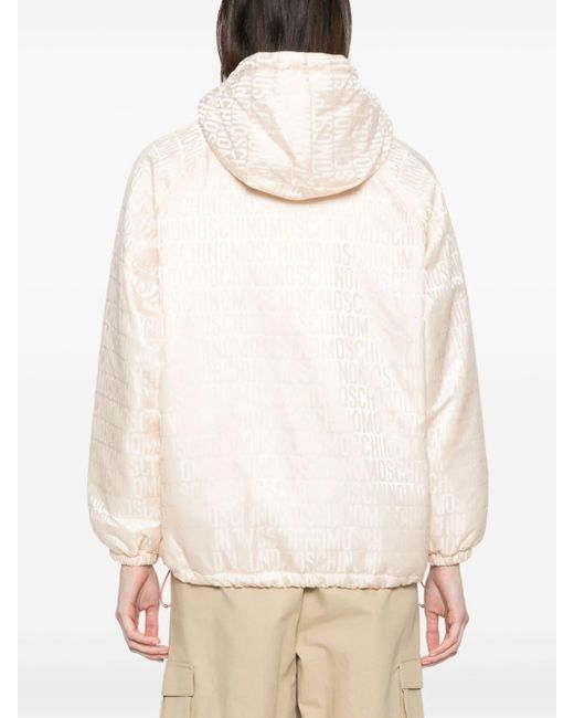 Moschino White Monogram-print Hooded Jacket