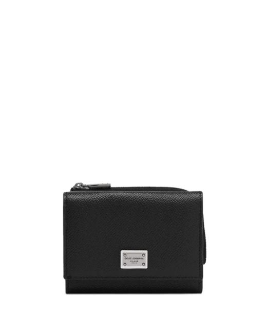 Dolce & Gabbana Black Logo-Plaque Leather Wallet for men