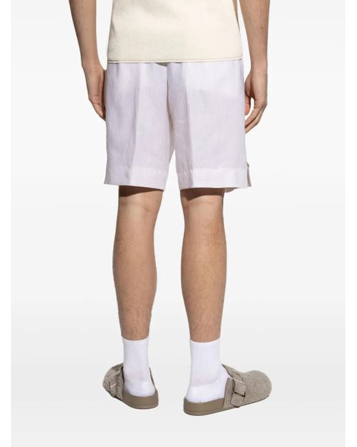 Dolce & Gabbana White Pleated-Front Shorts for men