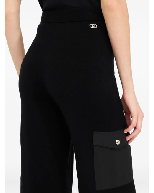 Liu Jo Black Cargohose Mit Elastischem Bund