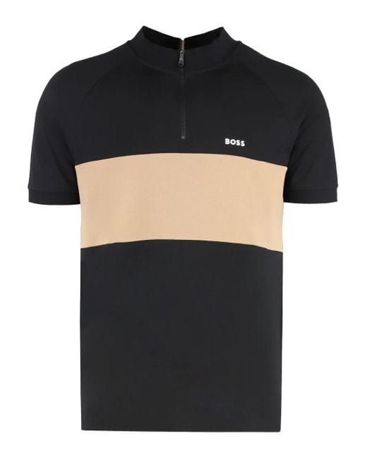 メンズ Boss カラーブロック ポロシャツ Black