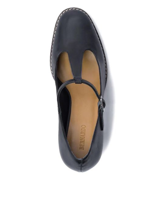 Bernardo Blue 95Mm T-Strap Block-Heel Pumps