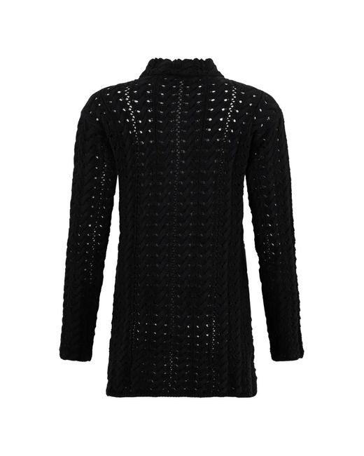 Moorer Black Cable-Knit Sweater