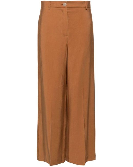 Liu Jo Brown High-waist Cropped Trousers