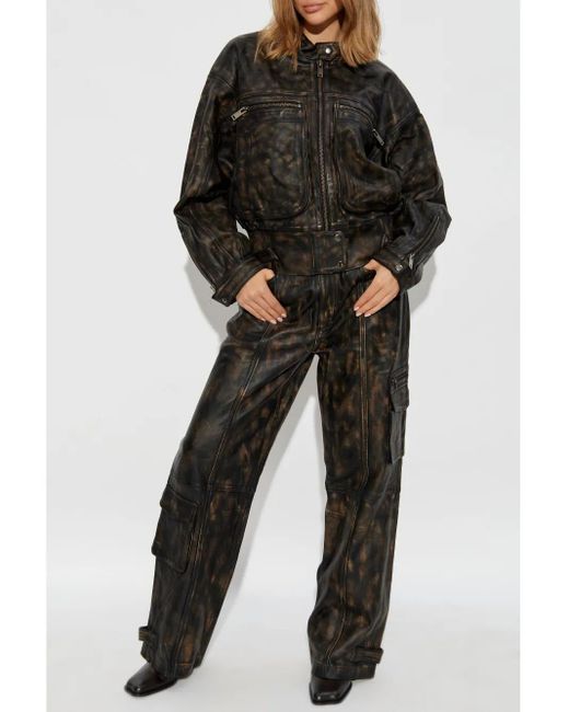 Gestuz Black Lineragz Leather Jacket