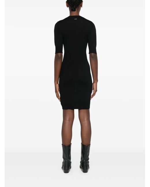 DSquared² Black Crystal-Embellished Mini Dress