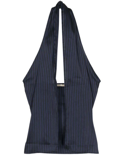 Paloma Wool Blue Bego Striped Halterneck Top