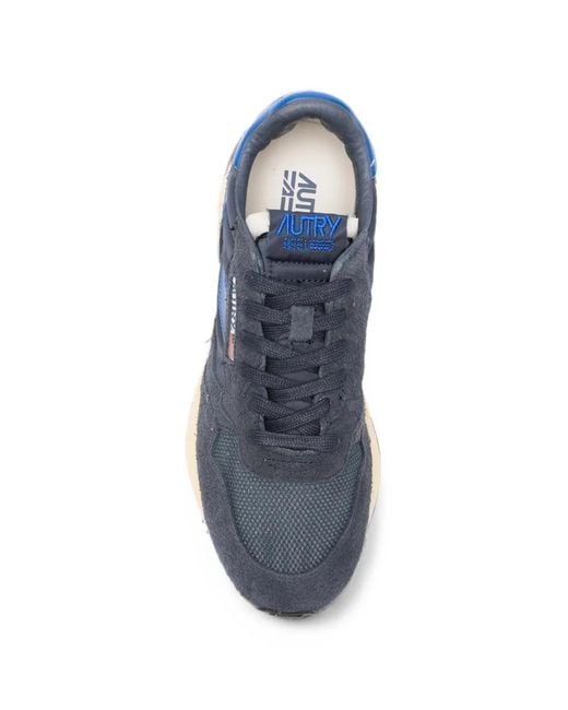 Autry Blue Reelwind Low Lace-Up Sneakers for men