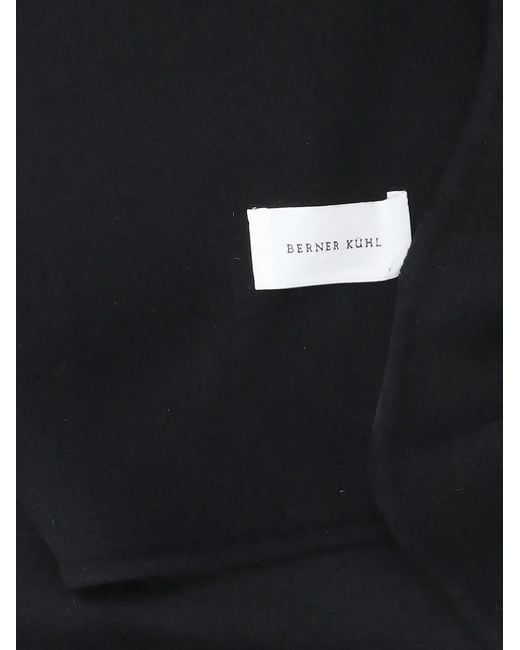 BERNER KUHL Black Wool Scarf for men