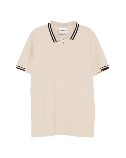 Iceberg Natural Zip-Fastening Polo Shirt for men