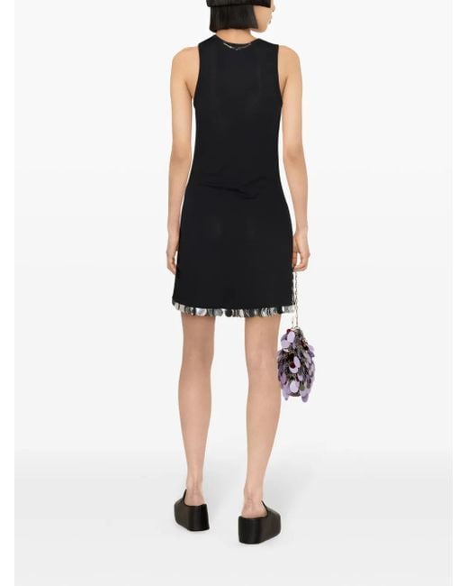 Rabanne Black Paillete-Detail Sleeveless Minidress