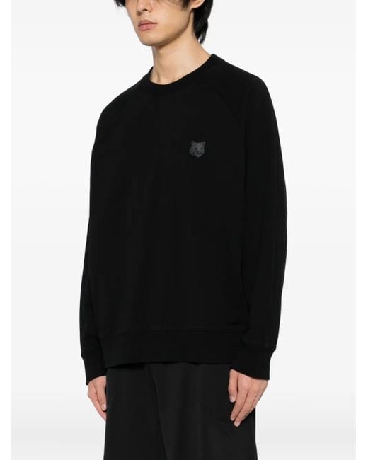 Maison Kitsuné Black Fox-Head Patch Sweatshirt for men