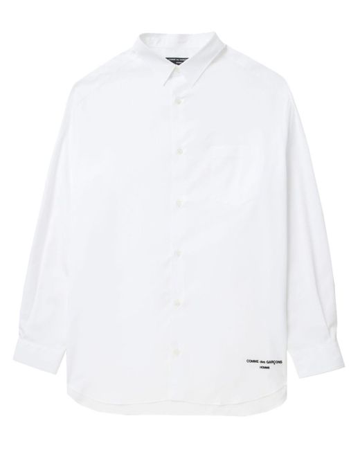 Comme des Garçons White Logo-embroidered Shirt for men