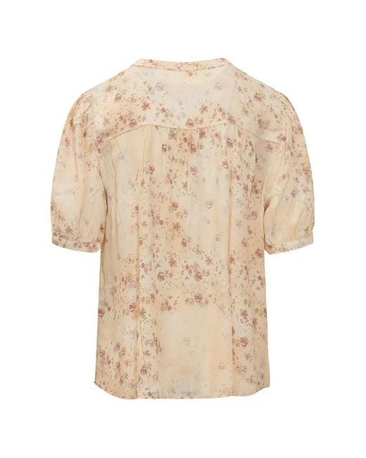 Ba&sh Natural Floral Button Shirt