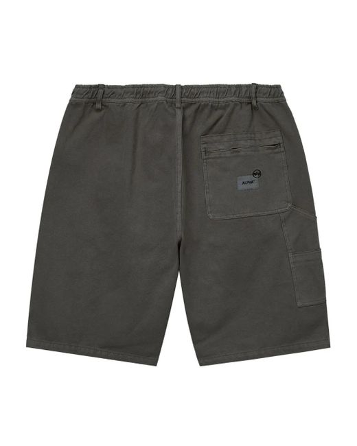 Alpha Industries Gray Patch-Pocket Utility Shorts for men