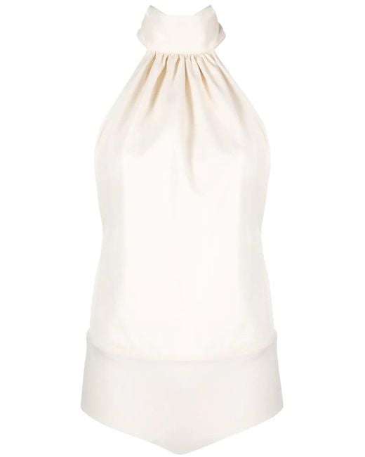 Philosophy Di Lorenzo Serafini White Halterneck Sleeveless Top