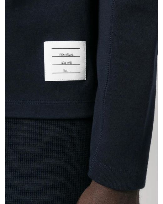 Thom Browne Blue Engineered 4-Bar Cotton Sweatshirt for men