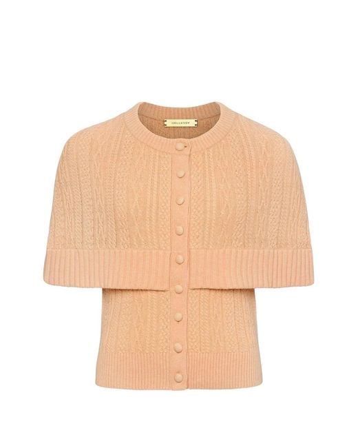 Hellessy Natural Caspian Cable-Knit Layered-Effect Cardigan