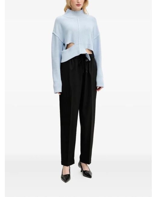 MM6 by Maison Martin Margiela Blue High-Neck Sweater