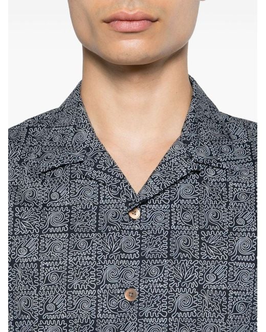 PS by Paul Smith Blue Graphic-print Cotton Shirt for men