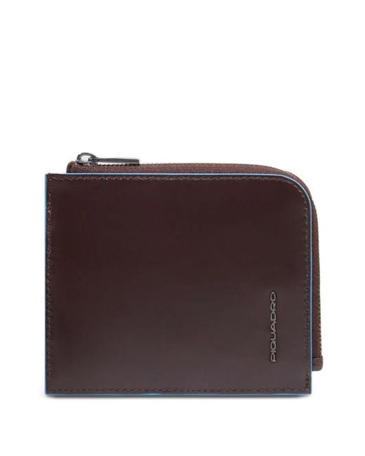 Piquadro Brown Zipped Leather Wallet