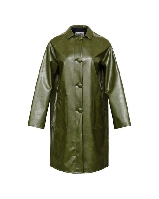 MM6 by Maison Margiela Green Buttoned Single-Breasted Coat