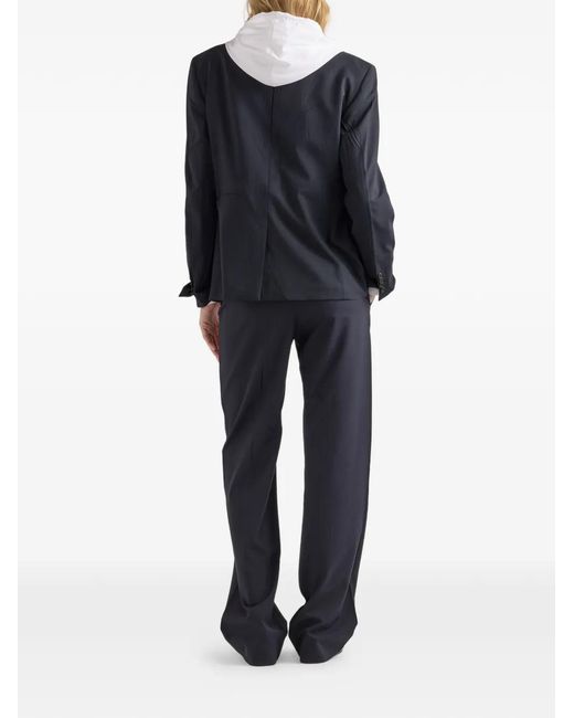 Prada Blue Single-Breasted Wool Jacket