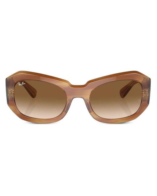 Ray-Ban Brown Beate Geometric-frame Sunglasses