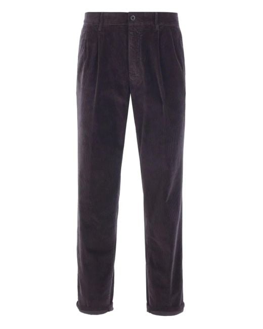 Incotex Blue Straight-Leg Corduroy Trousers for men