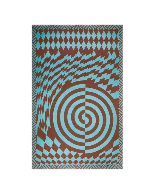 Dries Van Noten Blue Geometric-Print Pareo