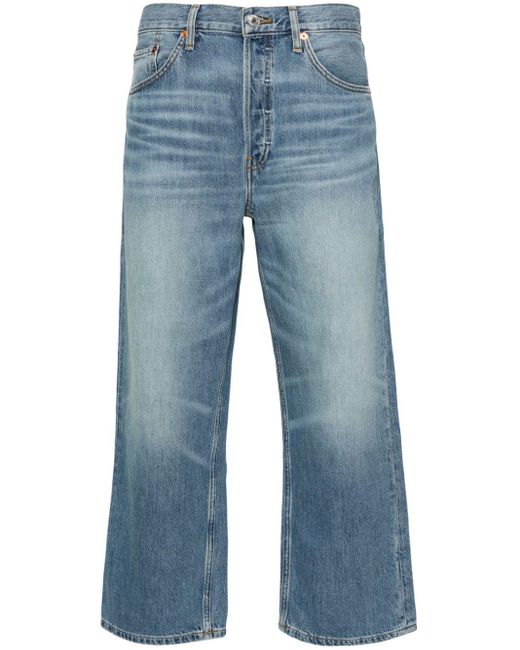 Re/done Blue Halbhohe Cropped-Jeans