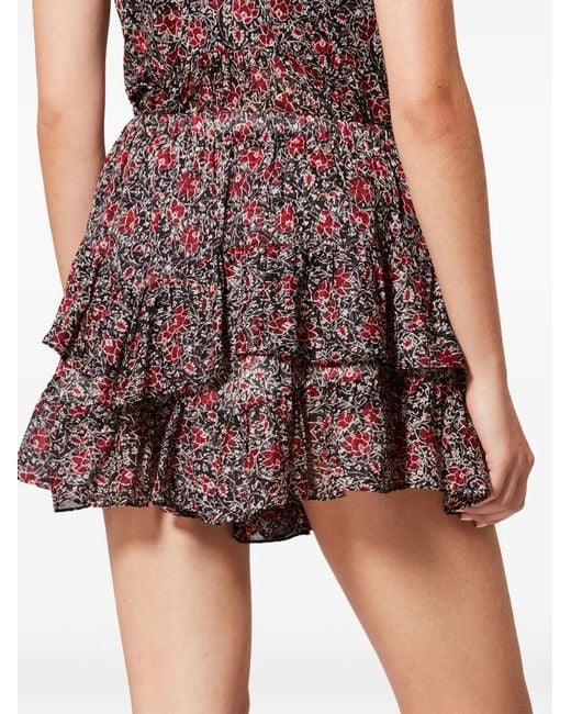 Isabel Marant Jocadia Floral-Print Tiered Shorts