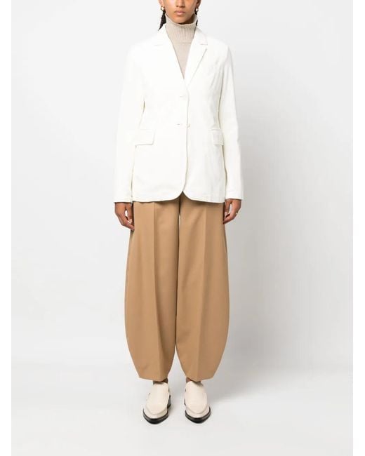 Aspesi White Three-Pocket Corduroy Blazer