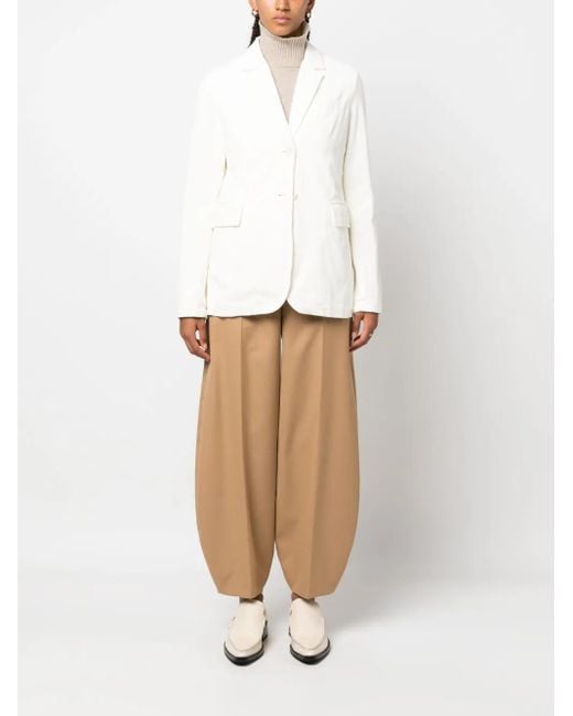 Aspesi White Three-Pocket Corduroy Blazer