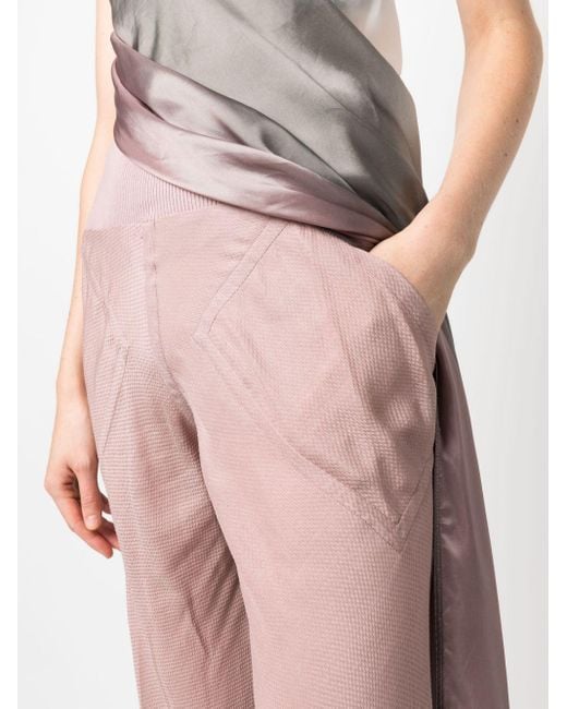 Rick Owens Pink Bias-cut High-waisted Trousers
