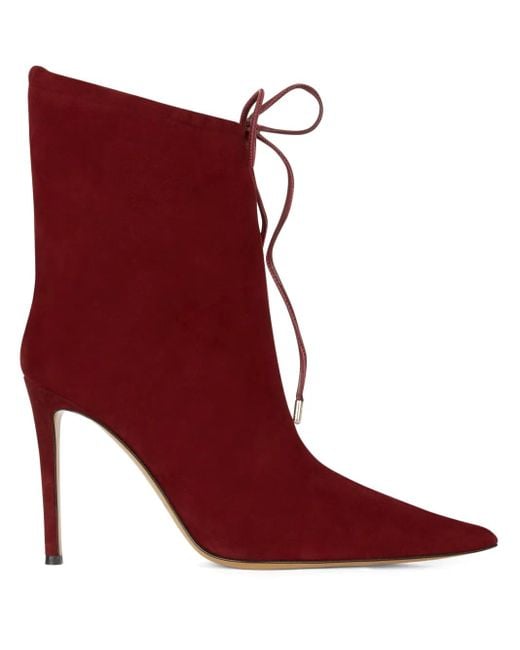 Alexandre Vauthier Red 105Mm Pointed-Toe Suede Boots