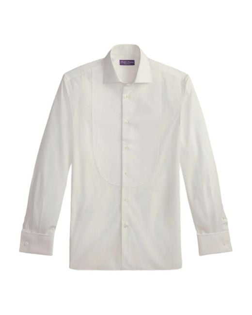 Ralph Lauren White Chemise À Col Piqué Et Poignets Resserrés for men