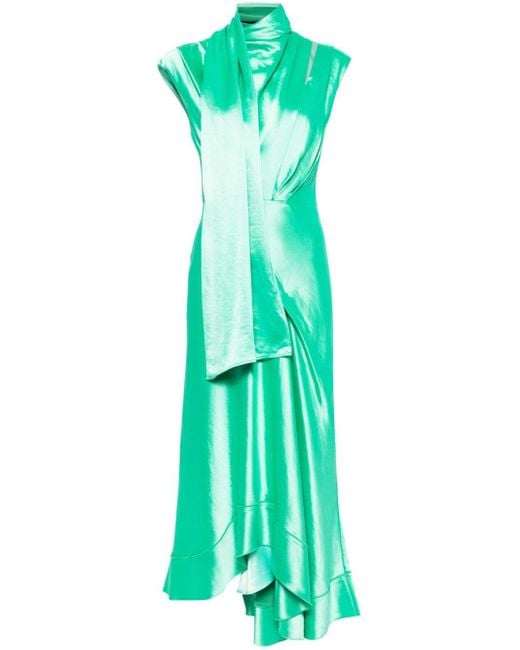 Robe Giles en satin à coupe courte Acler en coloris Green
