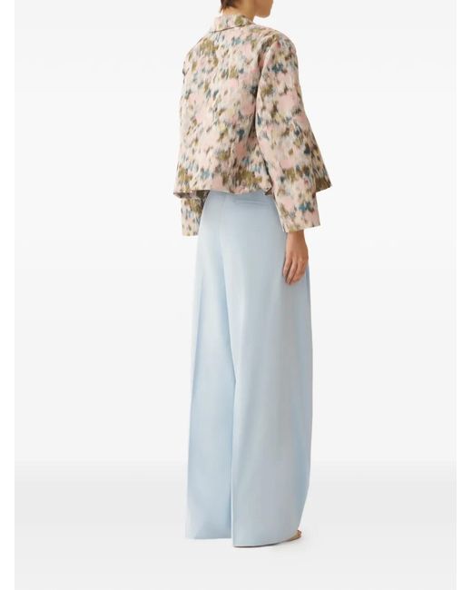 Fabiana Filippi Natural Floral Buttoned Jacket