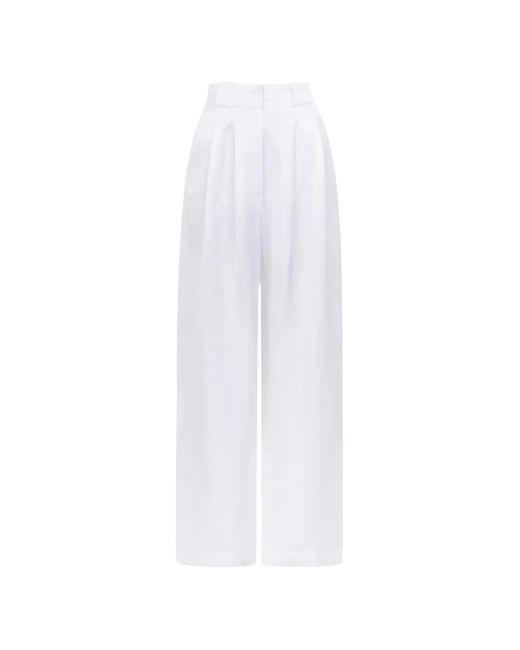 CAYET White Nina Pleated Trousers