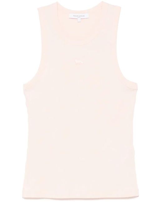 Maison Kitsuné Natural Baby Fox Ribbed Tank Top